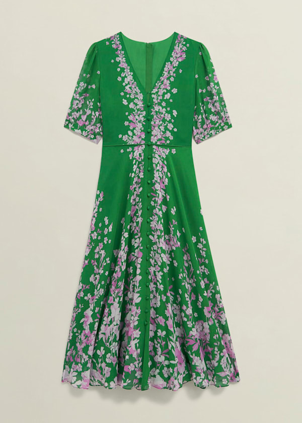 Petite Ana Silk Floral Dress