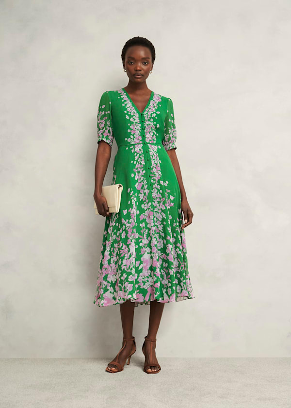 Petite Ana Silk Floral Dress