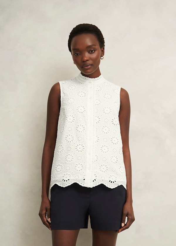 Cassie Broderie Top