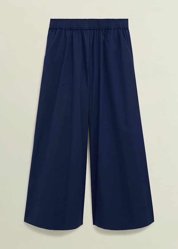 Midnight Navy Ranworth Cotton Blend Culotte