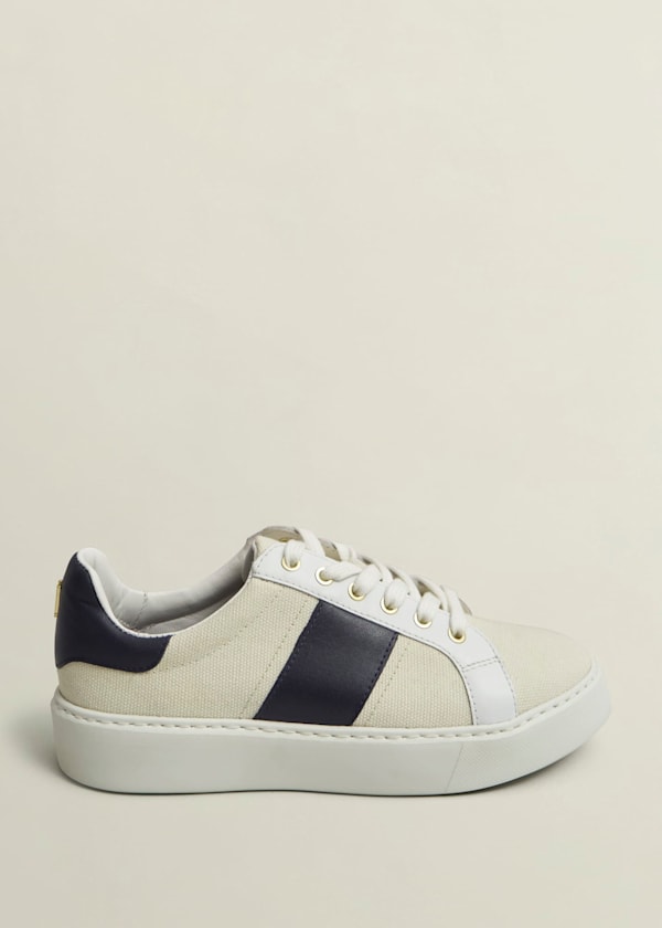 Sutton Canvas Leather Trainers
