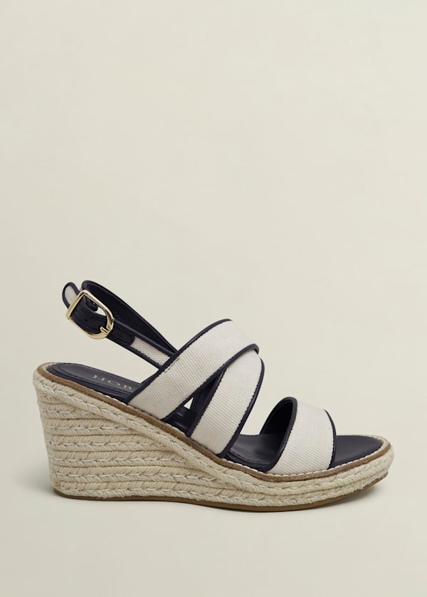 Lucie Canvas Leather Espadrilles
