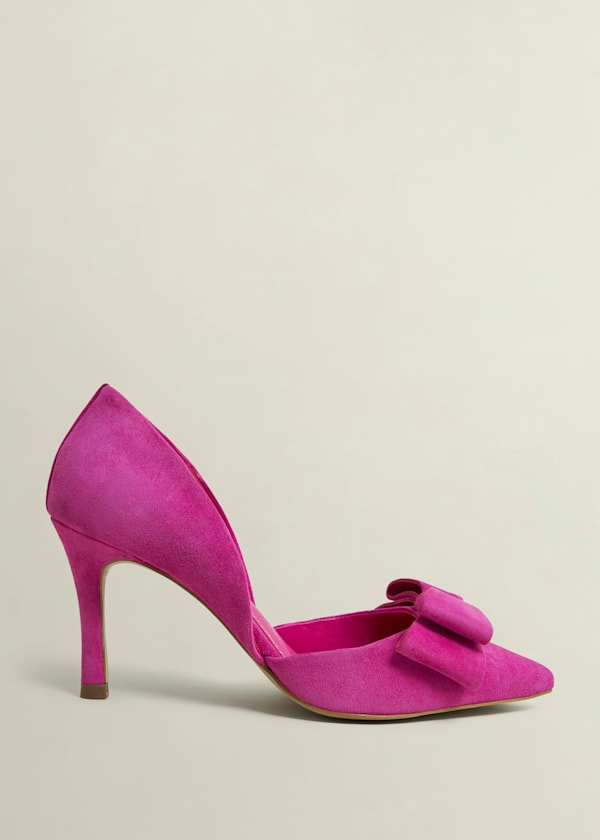 Elva Suede Bow Court Shoes