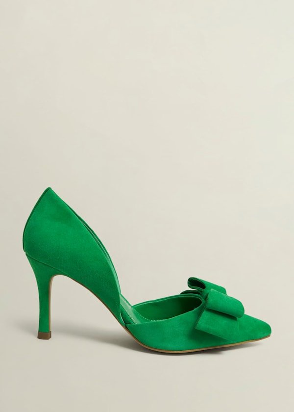 Elva Suede Bow Court Shoes