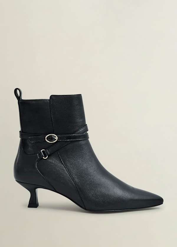 Loretta Leather Heeled Ankle Boots