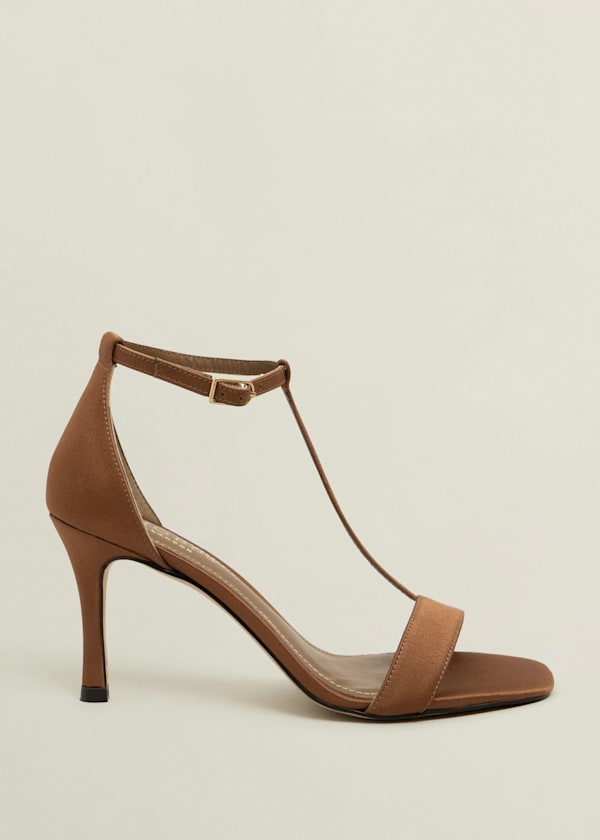 Nadia T-Bar Satin Sandals