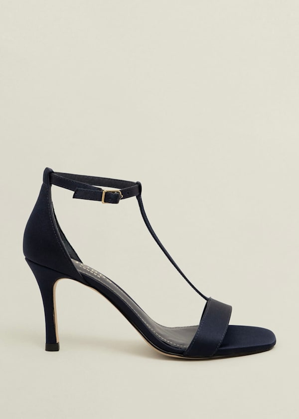 Nadia T-Bar Satin Sandals