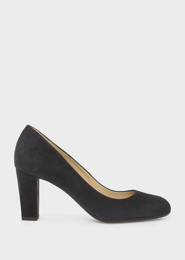 Sonia Suede Block Heel Court Shoes