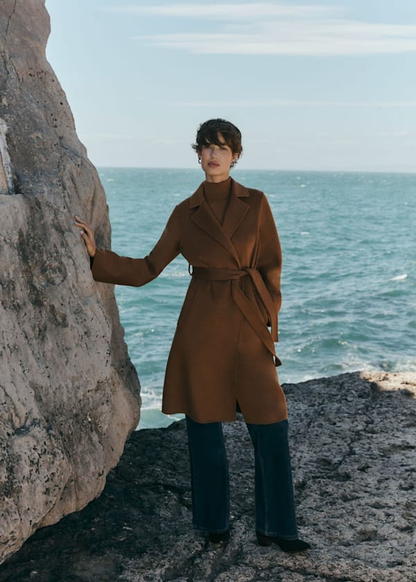 Lytham Wrap Wool Coat Outfit