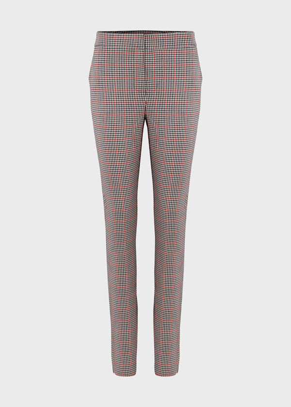 Annie Check Slim Trouser With Stretch