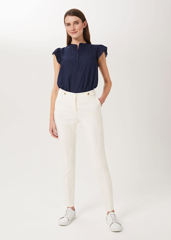 Jasmine Cotton Blend Tapered Trousers