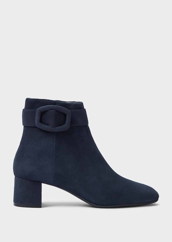 Hailey Suede Block Heel Ankle Boots