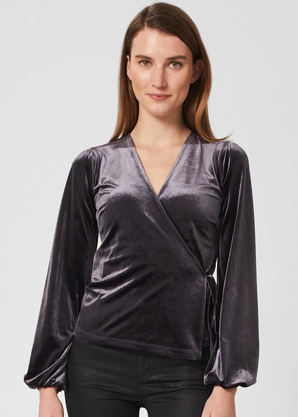 Livvy Velvet Wrap Top