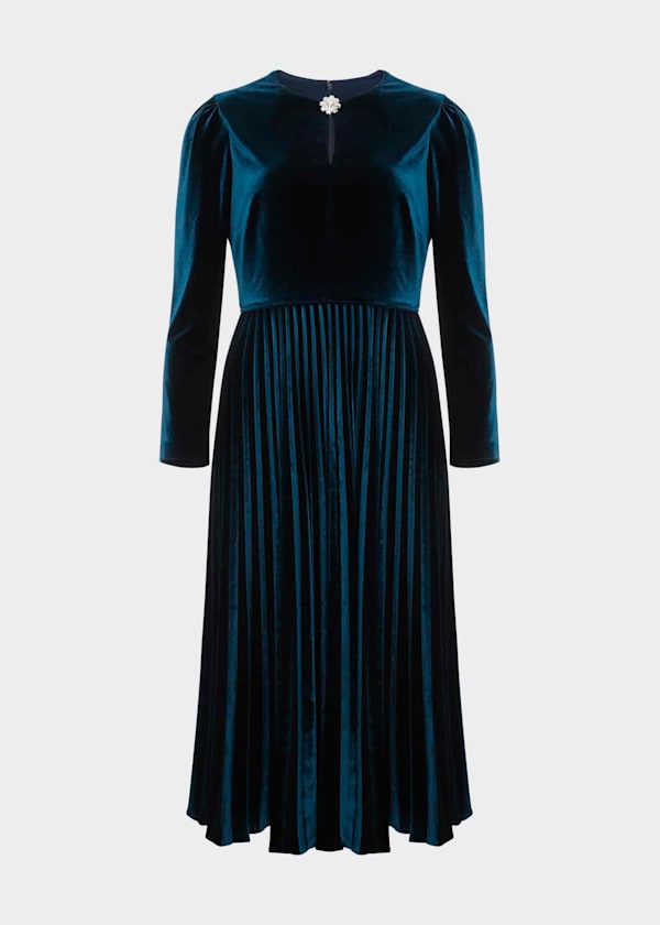 Rosalie Velvet Pleated Dress