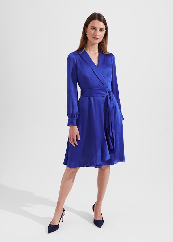 Sally Satin Fit And Flare Dress