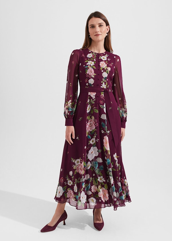 Maribella Silk Floral Dress