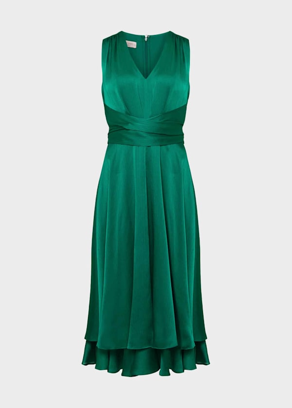 Viola Satin Fit And Flare Dress