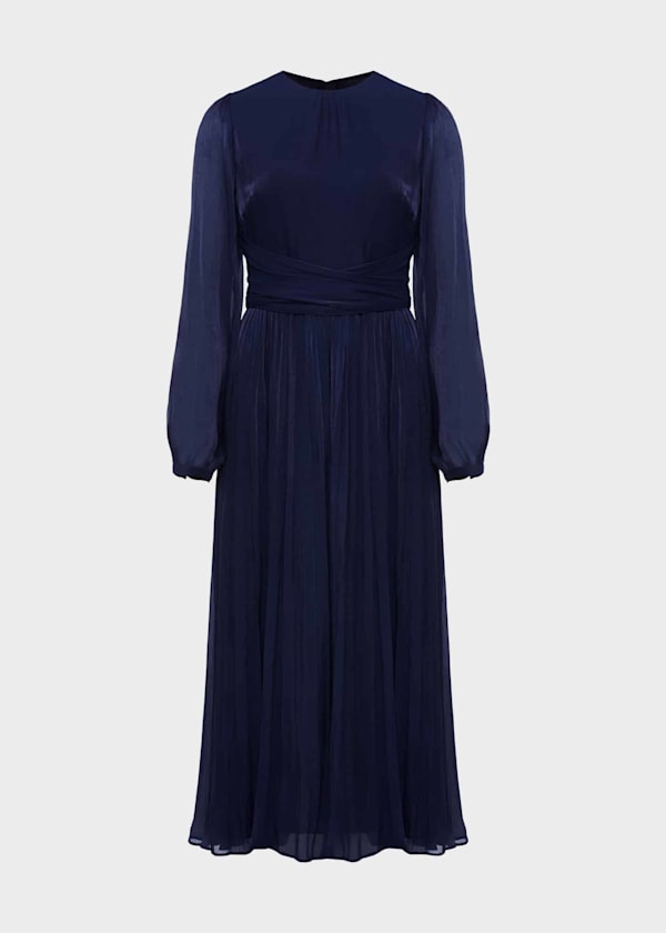 Elina Metallic Pleated Dress