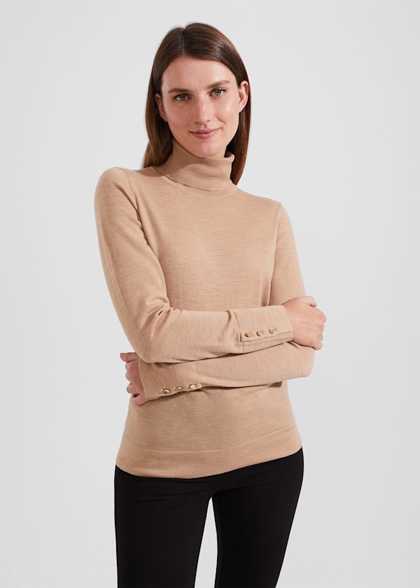 Lara Merino Wool Roll Neck Sweater