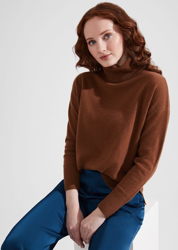 Delora Cashmere Roll Neck Jumper