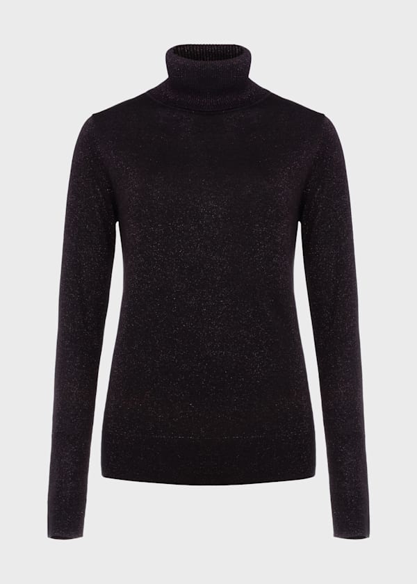 Olive Sparkle Roll Neck Jumper