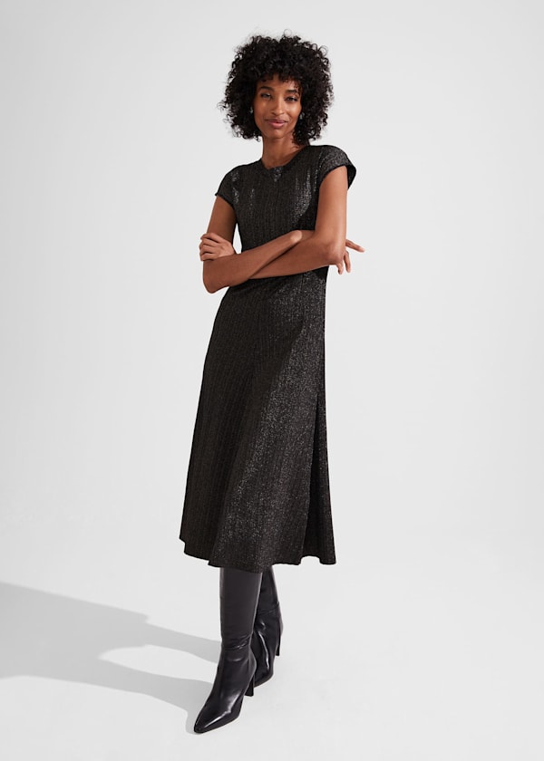Reena Sparkle Ribbed Knitted Dress