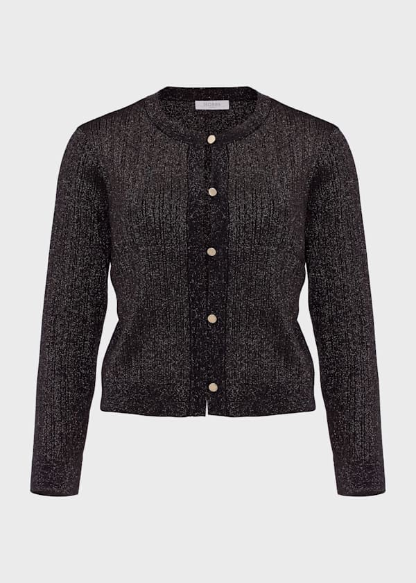 Reena Sparkle Ribbed Knitted Cardigan