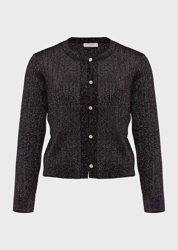 Reena Sparkle Ribbed Knitted Cardigan