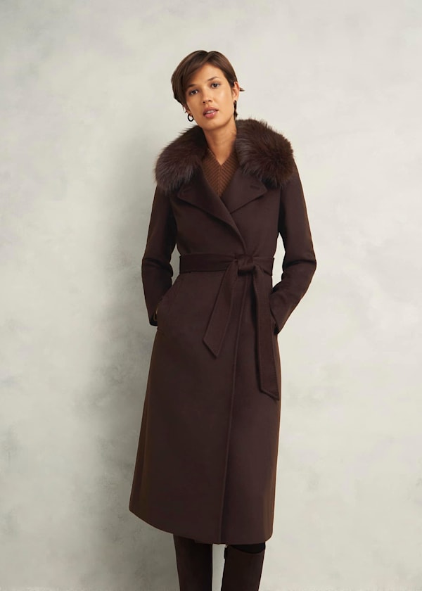 Livia Wool Coat with Faux Fur