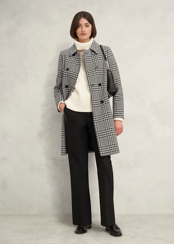 Yvette Wool Blend Check Coat