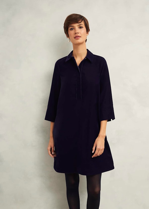 Hobbs black velvet dress sales