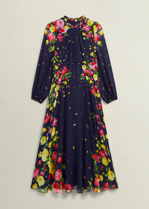 Petite Eva Floral Silk Dress