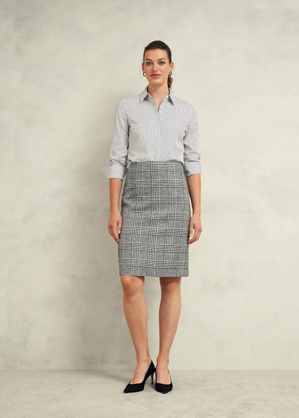 Knee length check skirts uk hot sale