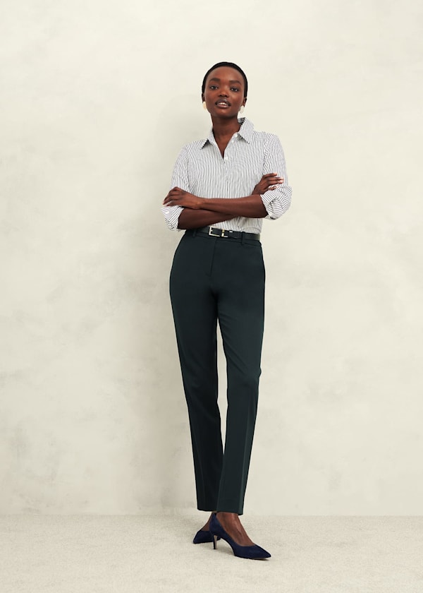 Black tapered trousers womens top