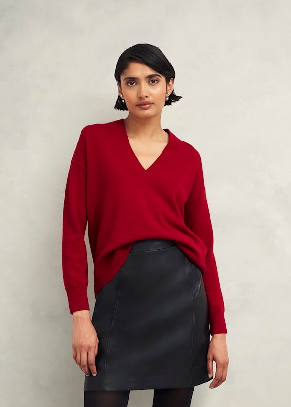 Lettie V Neck Sweater With Cashmere