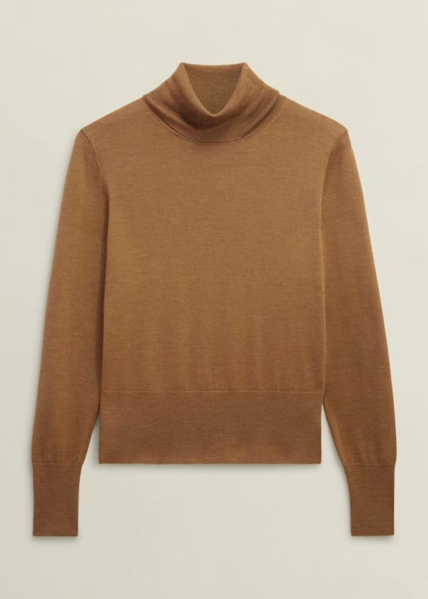 Clarendon Wool Silk Roll Neck Jumper