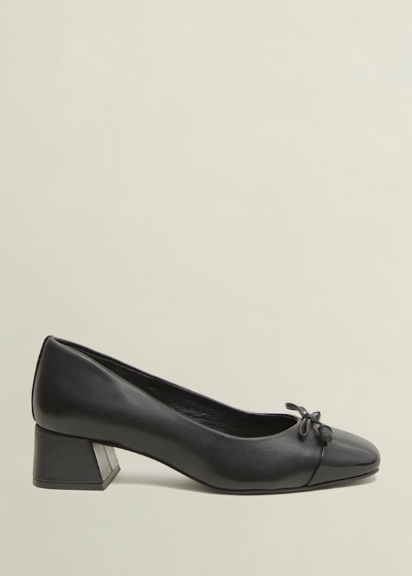 Andie Heeled Leather Ballerinas