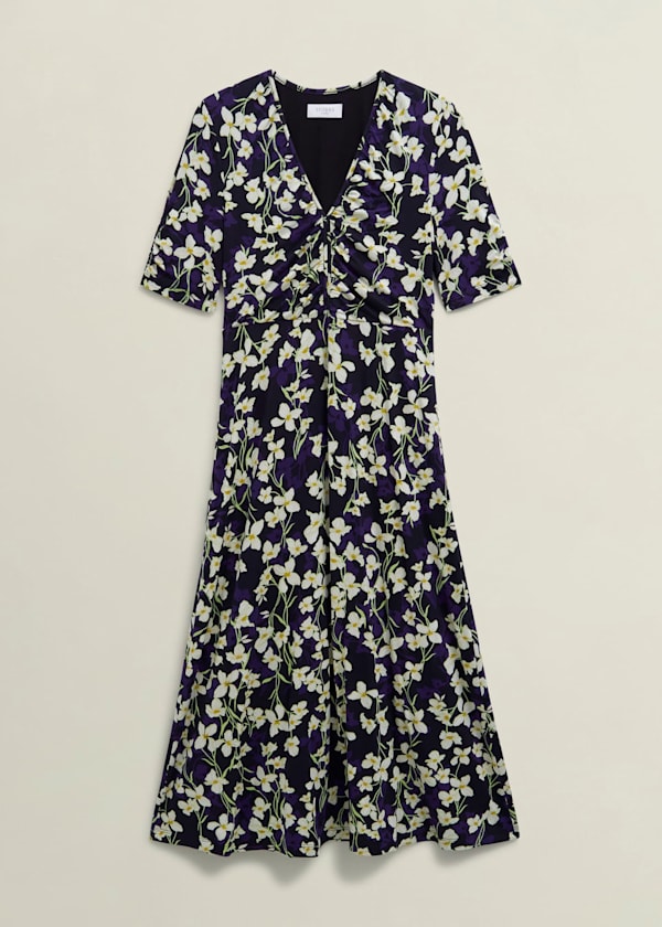 Petite Navy Floral Peyton Jersey Midi Dress