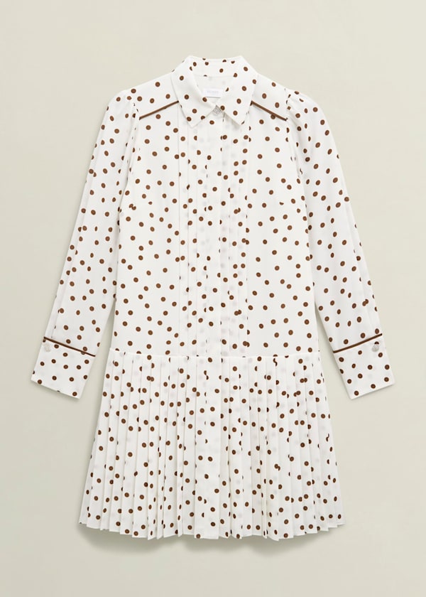 Francesca Pleated Spot Dress
