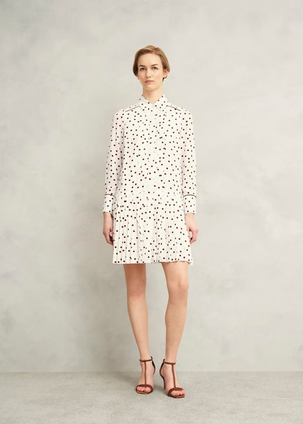 Francesca Pleated Spot Dress