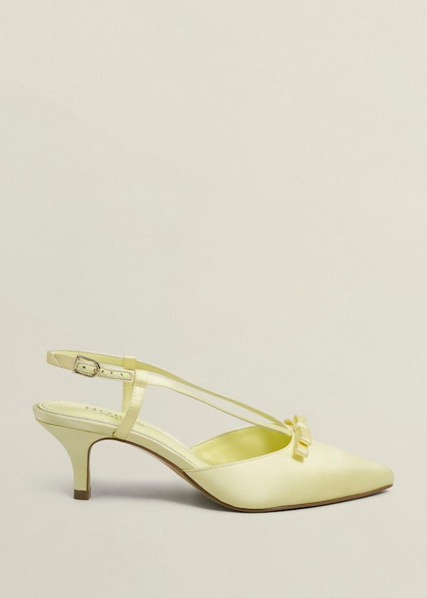 Macie Bow Satin Slingbacks